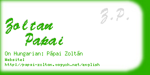 zoltan papai business card