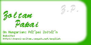 zoltan papai business card
